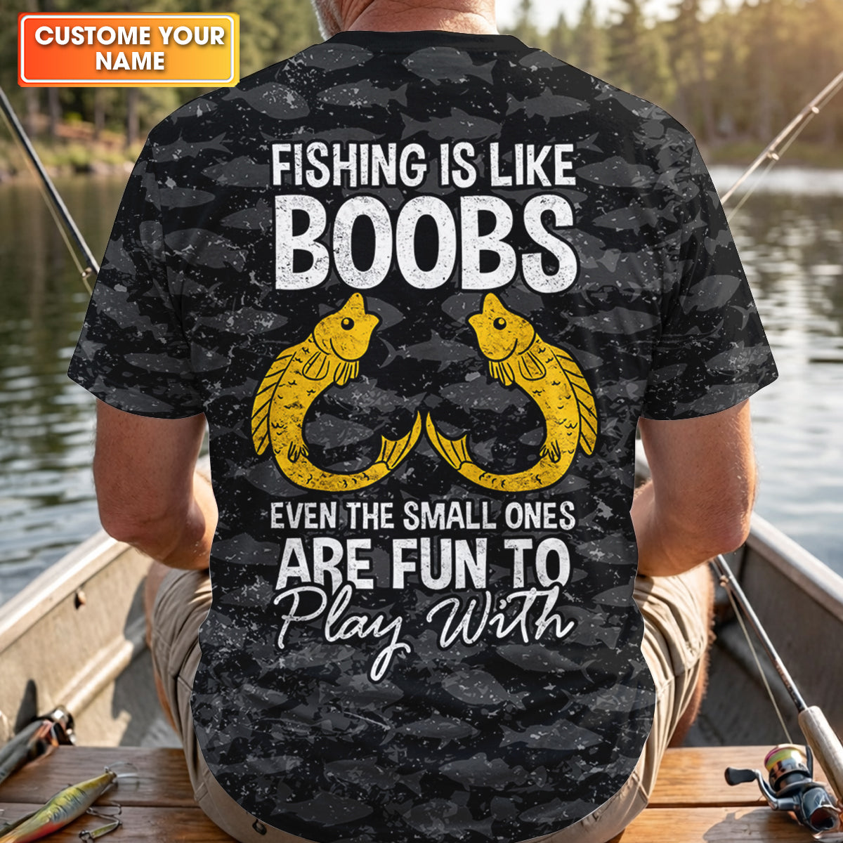 Fishing Is Like Boobs Even The Small Ones Are Fun To Play With Fishing UPF Shirts, Fishing Shirts For Men