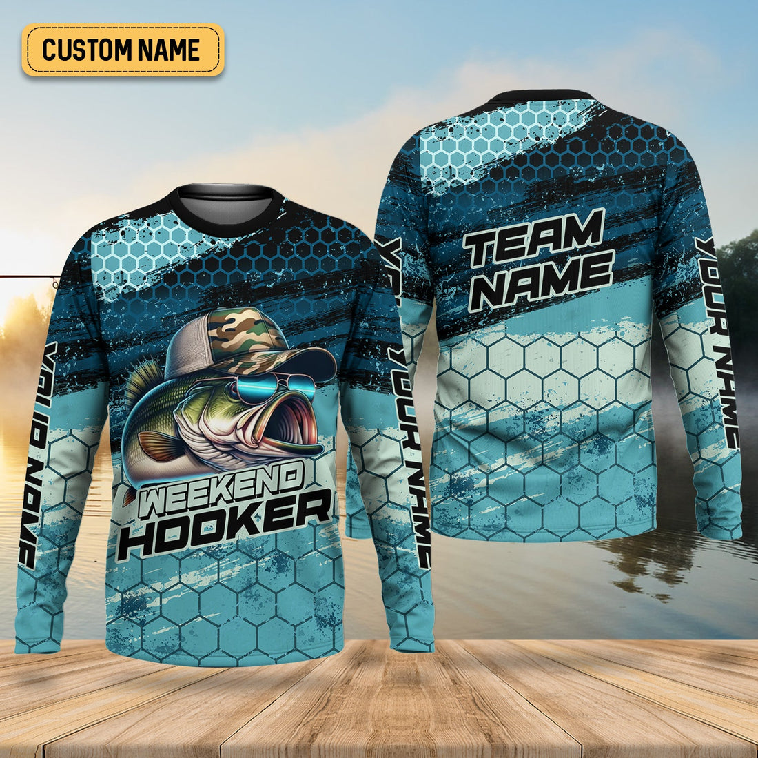 Weekend Hooker Shirt, Camo Fishing Shirt, Largemouth Bass Fishing, Gift For Fisherman