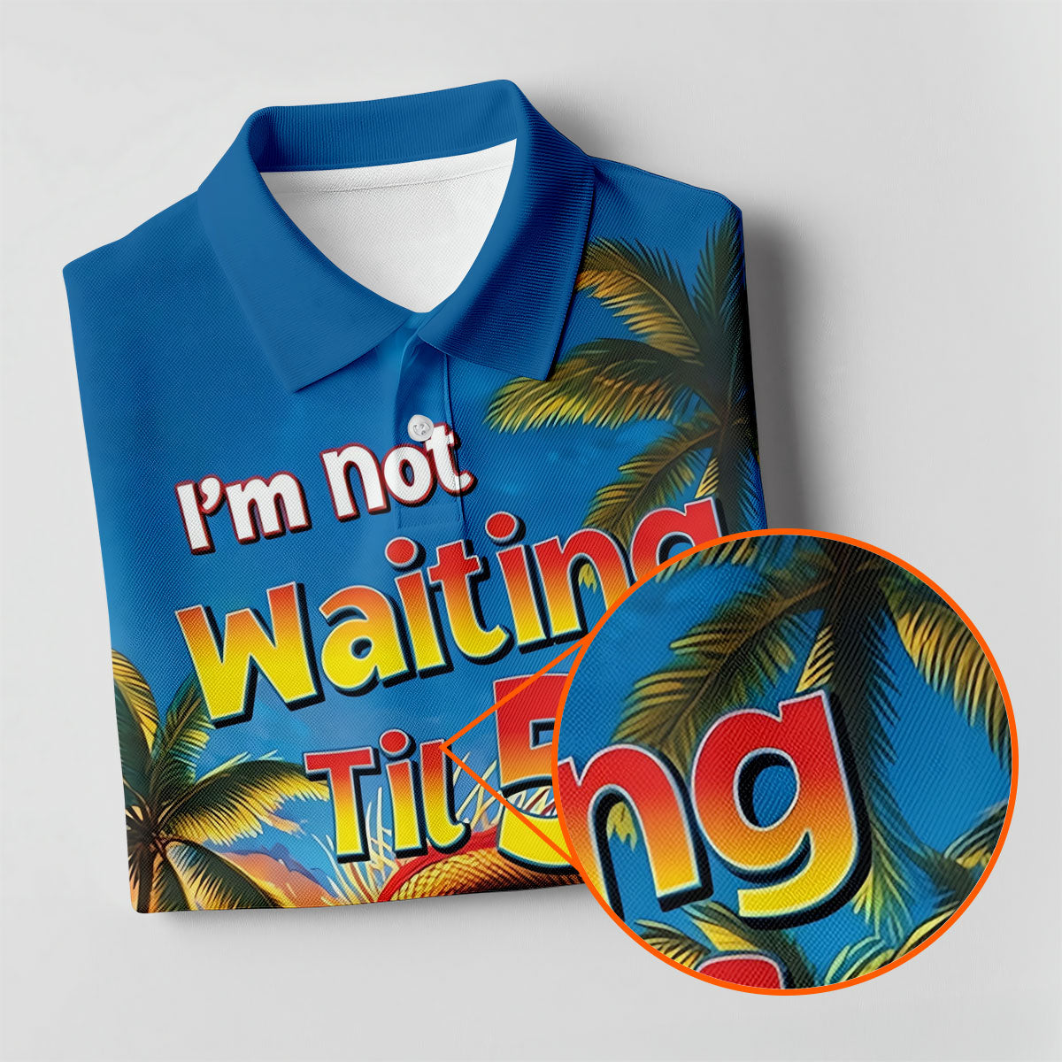 I'm Not Waiting Til 5 Funny Parrot Hawaiian Golf Shirt, Men's Golf Shirt, Polo Shirts For Men