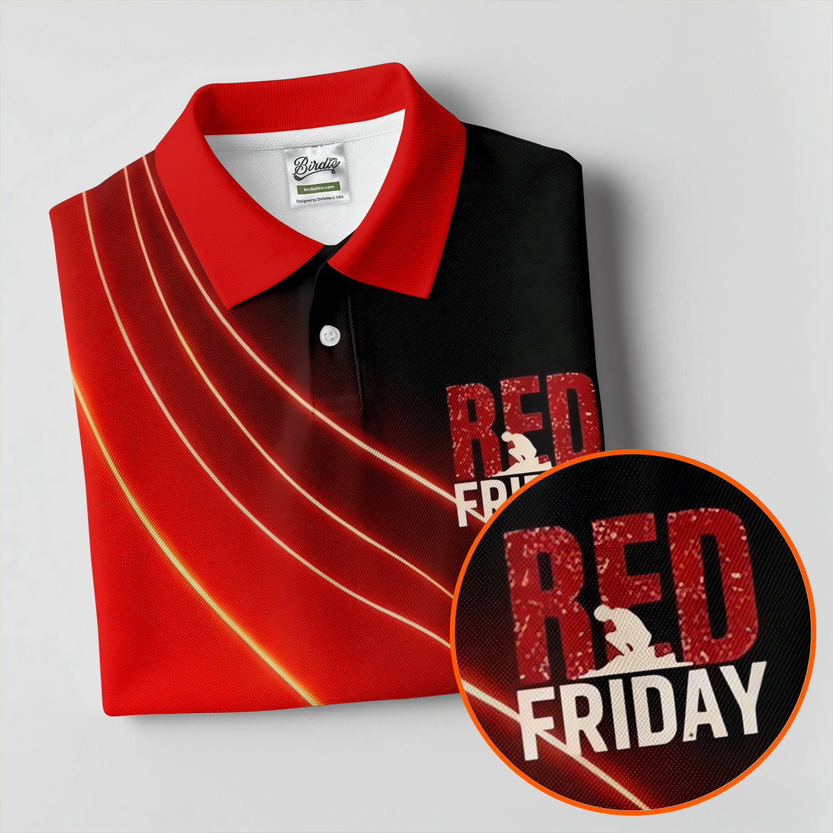 Red Friday Red Black Gradient Faith 4th Of July Golf Shirt, 250 Years Polo Shirts For Men
