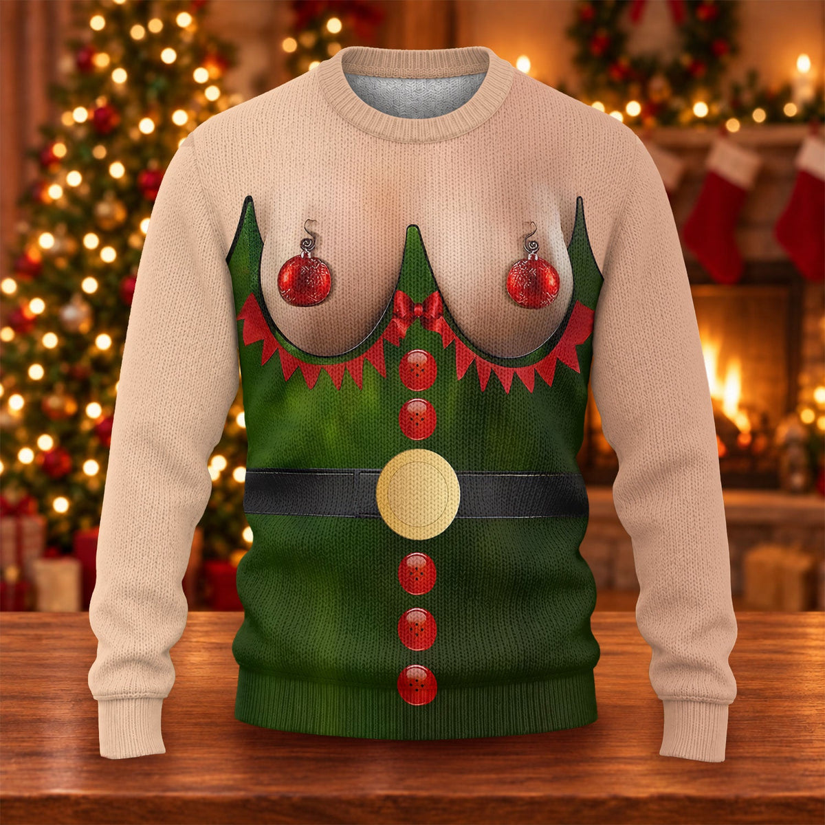 Sexy Christmas Balls Print Golf Shirt, Christmas Shirts For Men, Ugly Christmas Sweater