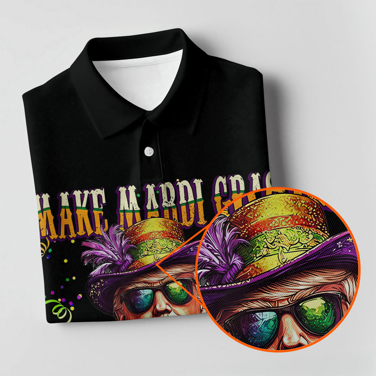 Make Mardi Gras Great Again Fun Women's Golf Shirts, Women's Golf Tops, Ladies Golf Shirt