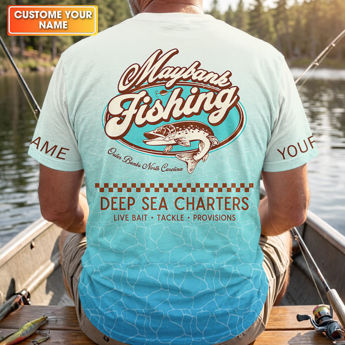 Maybank Fishing Deep Sea Charters Funny Fishing Shirt, Fishing UPF Shirts, Fishing Shirts For Men