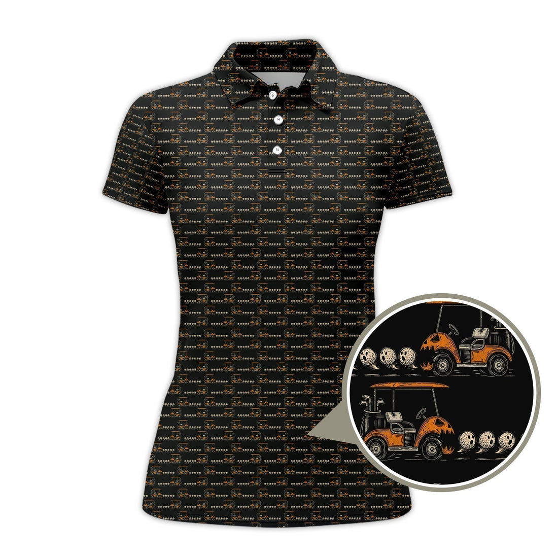 Crazy Pattern Golf Shirt, Halloween Golf Shirt For Golfer, Funny Golf Shirt For Men