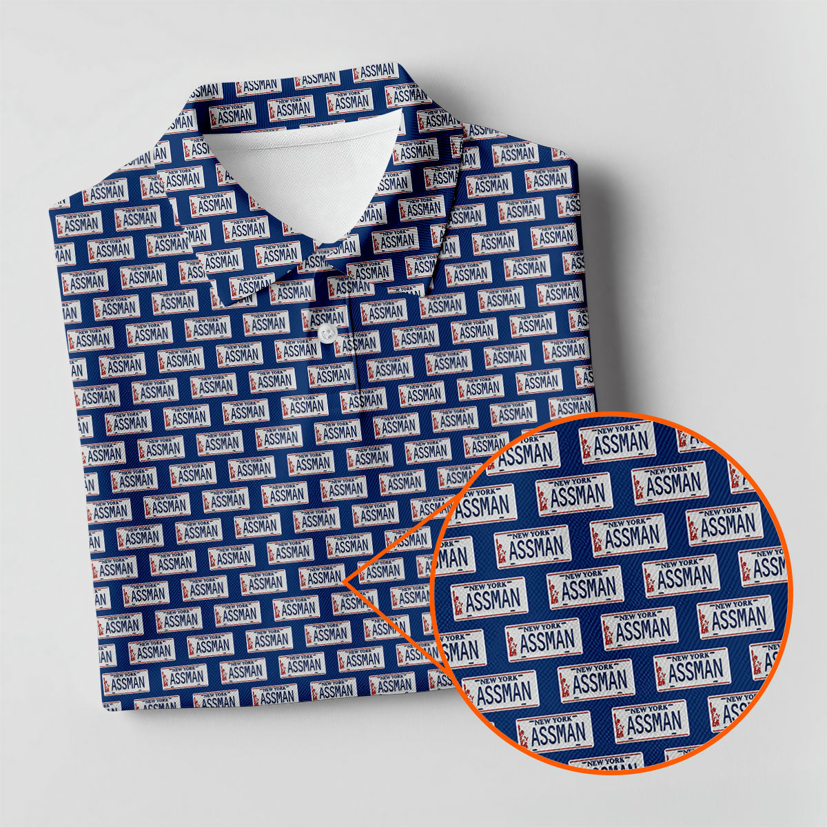 Blue New York Assman Pattern Polo Shirt, Golf Tops For Women, Hawaiian Golf Shirt, Women’s Golf Polo
