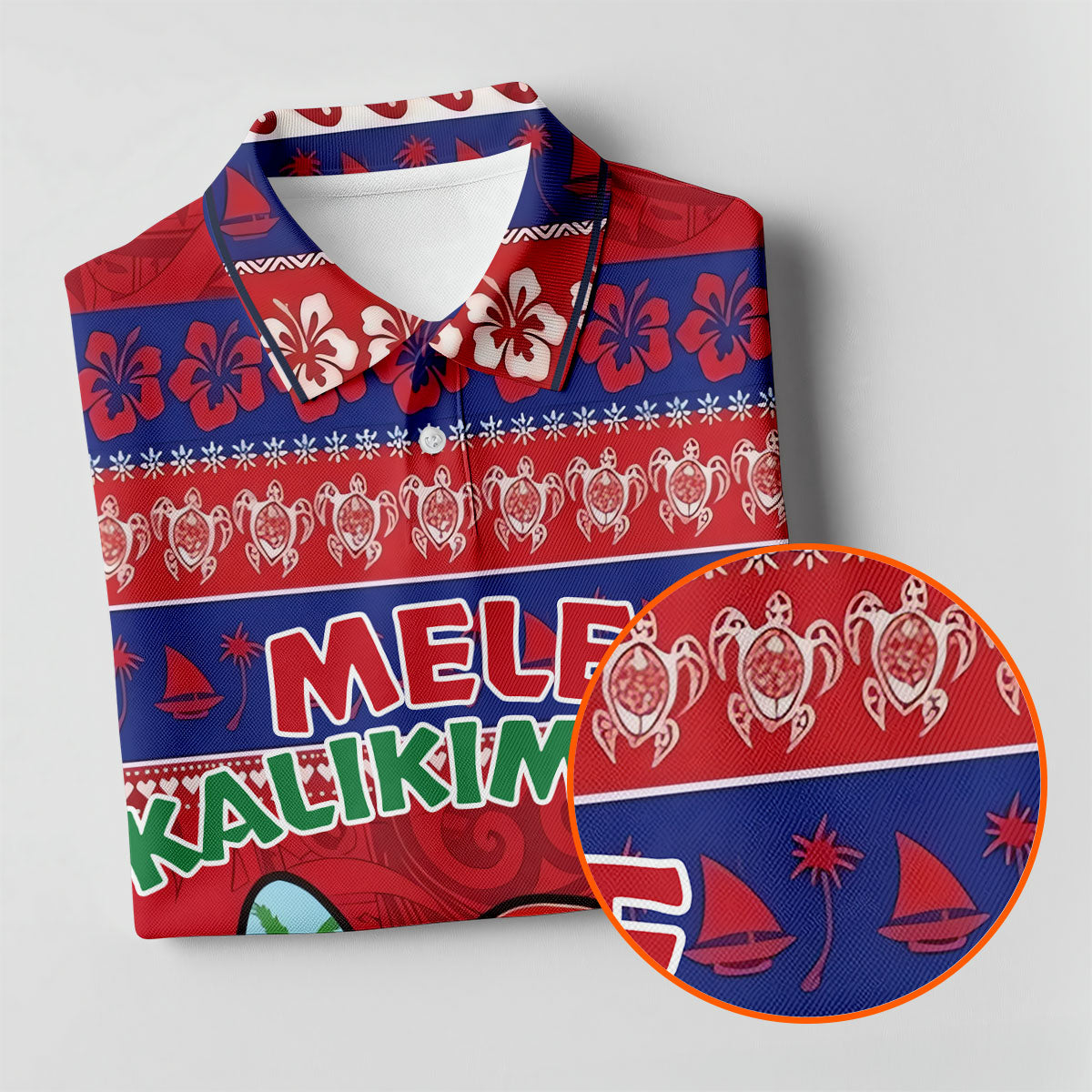 Tropical Santa Mele Kalikimaka Christmas Golf Shirt, Men's Golf Shirt, Hawaiian Golf Shirt, Printed Golf Shirts