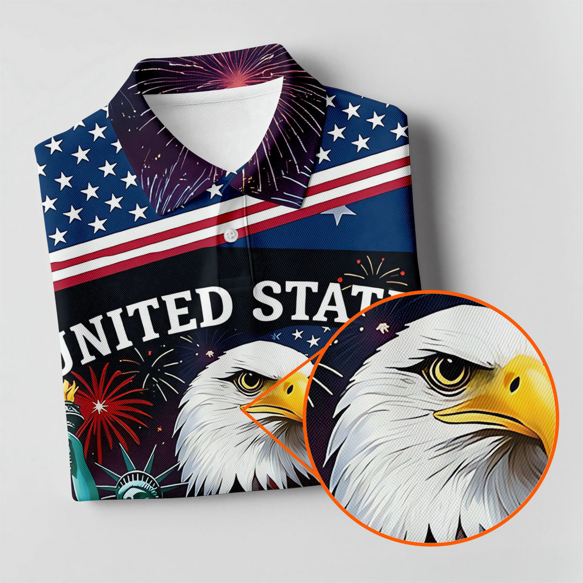 250 Years American Symbols US Flag Golf Shirt, Patriotic 4th Of July Golf Shirts For Men