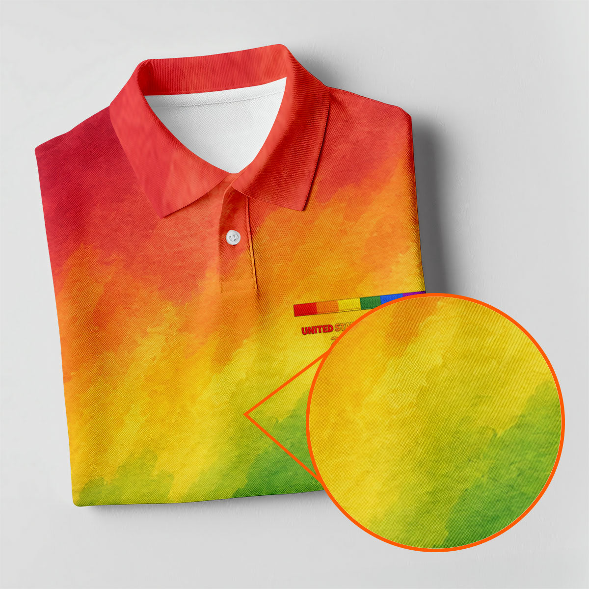 USA 250 Years LGBT Rainbow Golf Tops For Men, LGBT Pride Month Patriotic Golf Shirt