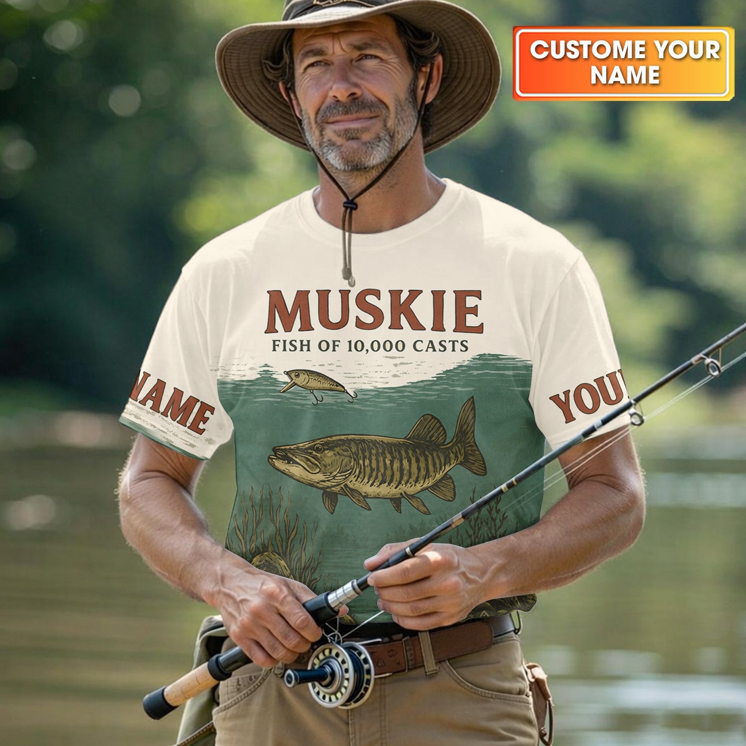 Muskie Fish Of 10000 Casts Vintage Fishing Shirt, Fishing UPF Shirts, Fishing Shirts For Men