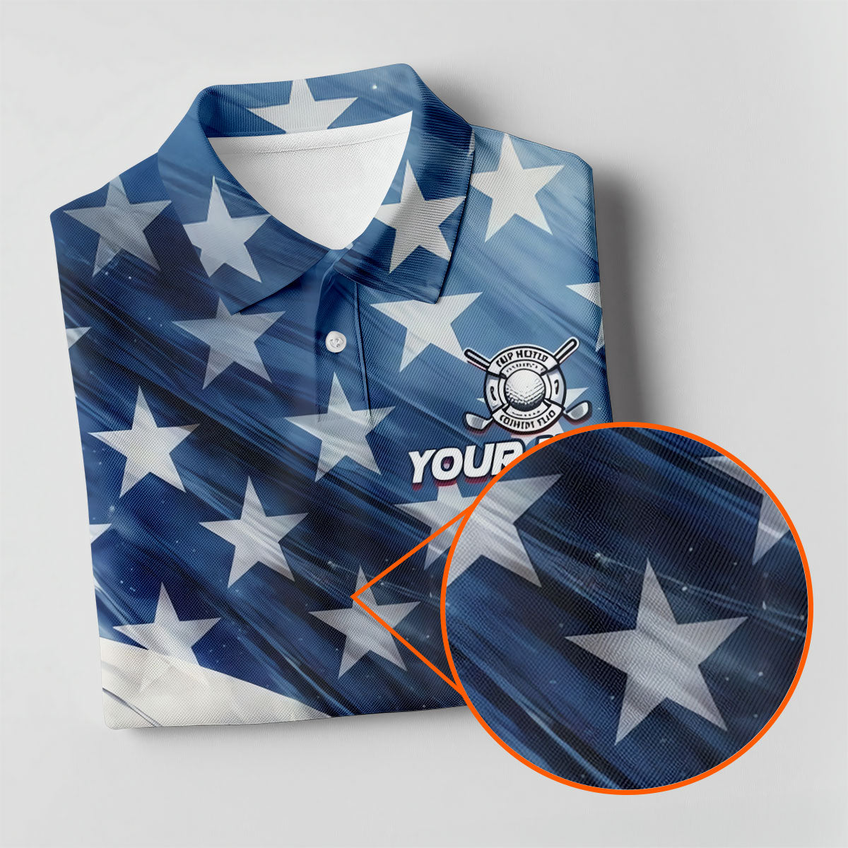 Red White Blue Gradient Art 4th Of July Patriotic Golf Shirt, 250 Years Golf Shirts For Men