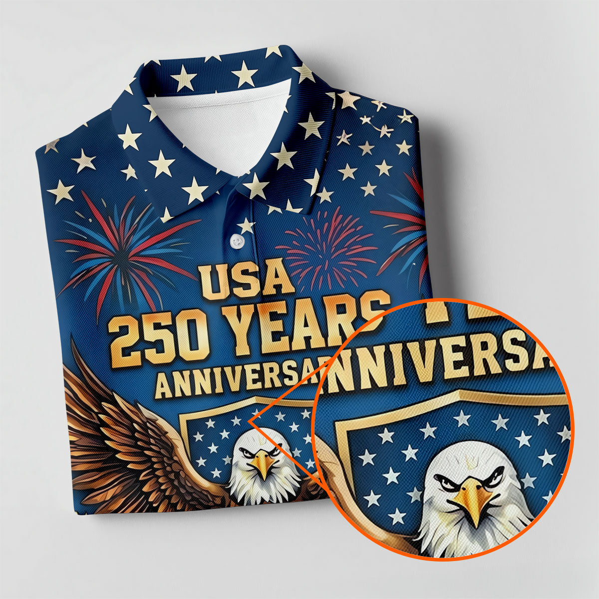 USA 250 Years Stars And Stripes Bald Eagle Golf Shirt, Patriotic 4th Of July Golf Shirt For Women
