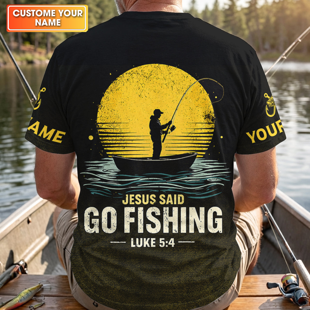 Jesus Said Go Fishing Bible Fishermen Christian Fishing UPF Shirts, Fishing Shirts For Men, Fisherman Gift