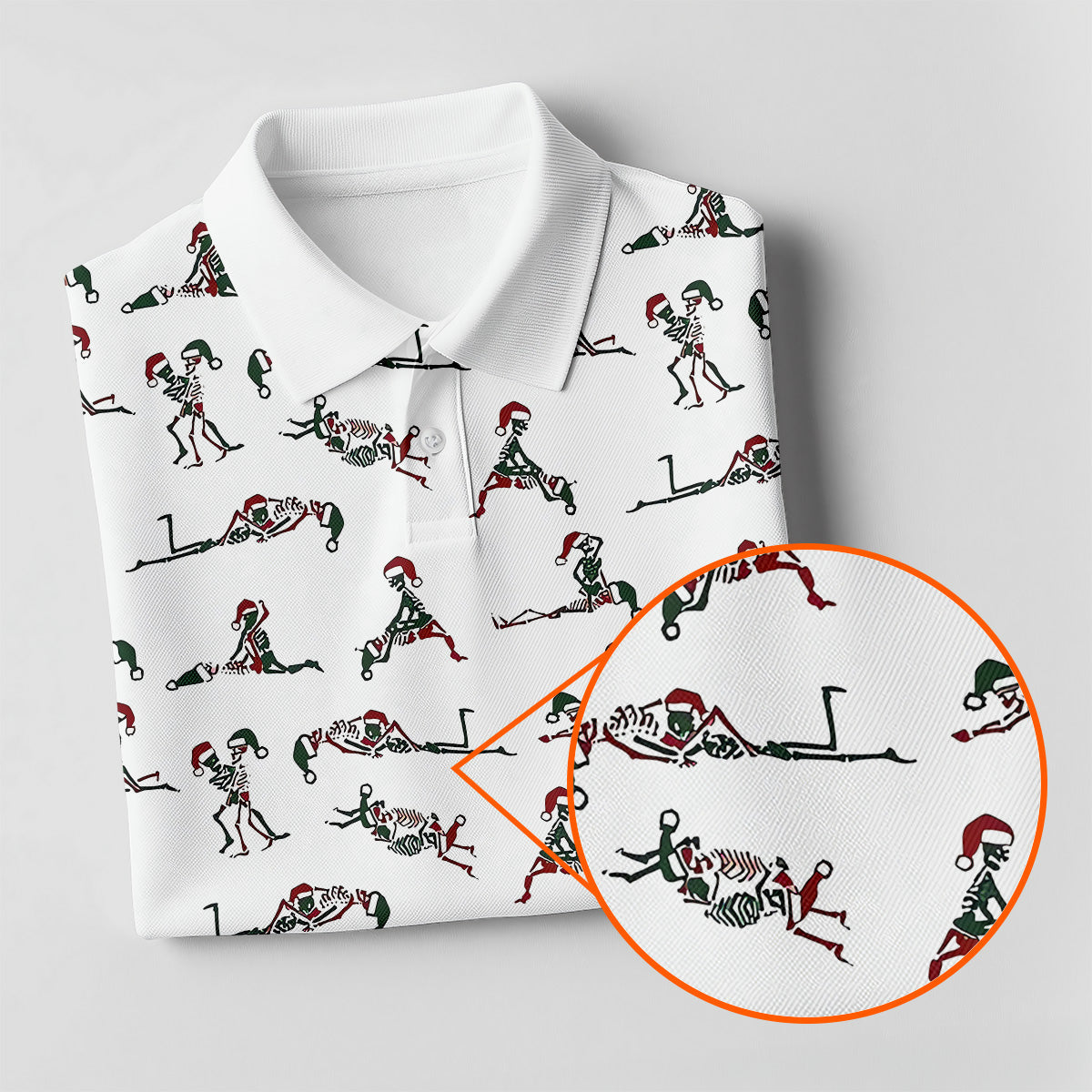 Funny Skeleton Christmas Golf Shirt, Fun Golf Shirts For Men, Polo Shirts For Men, Golf Gift For Men