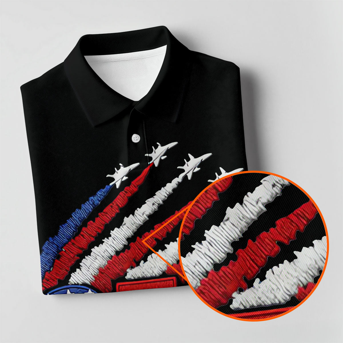Flying Fighter Jets Faith Cross Patriotic 4th Of July Black Golf Shirt, 250 Years Golf Shirts For Men