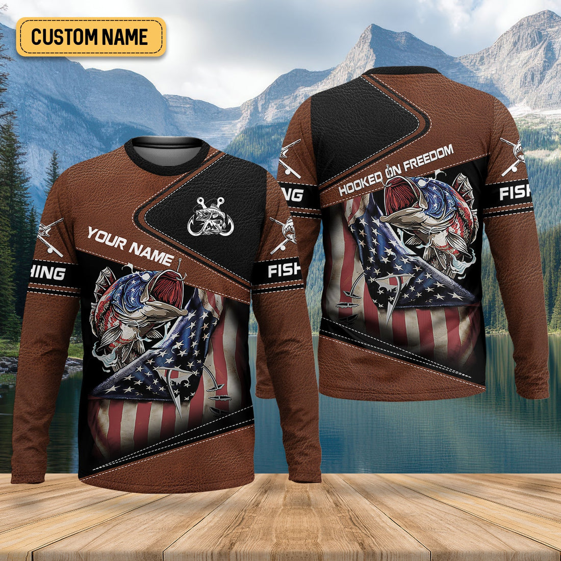 Fishing American Flag UPF Fishing Shirt, Patriotic Fishing Shirt, Men's Fishing Shirts, Gift For Fisherman