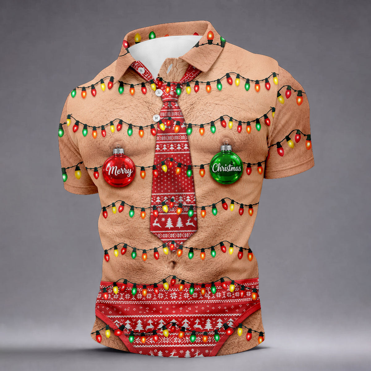 Merry Christmas Quote Tie Christmas Golf Shirt, Mens Golf Shirts, Polo Shirts For Men