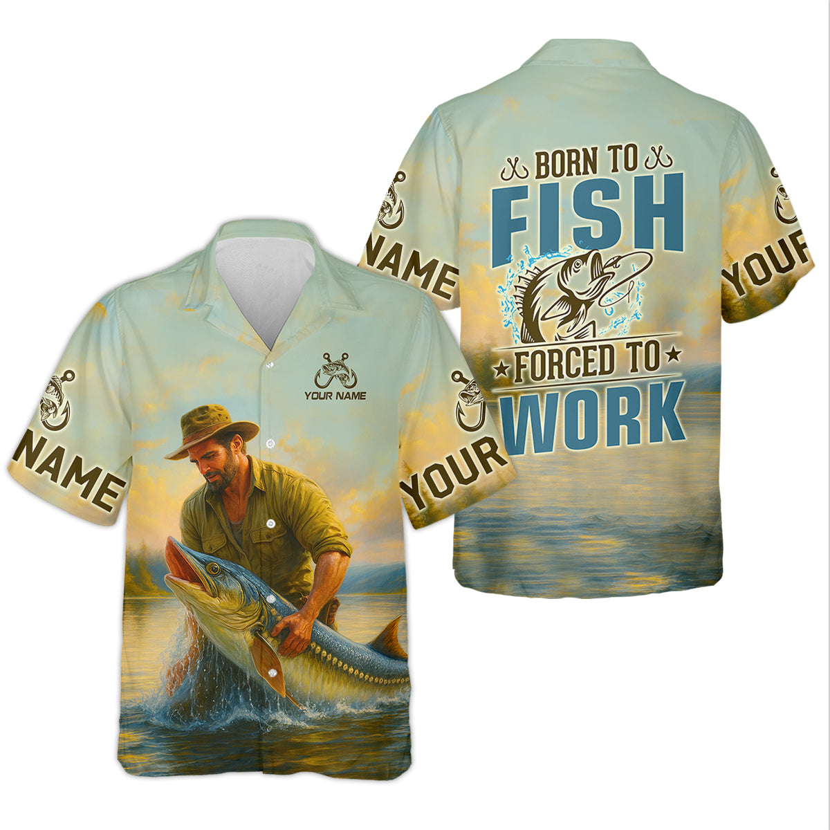 Born To Fish Forced To Work Fishing Shirt For Women, Funny Fishing Shirt, Female Fishing Shirts