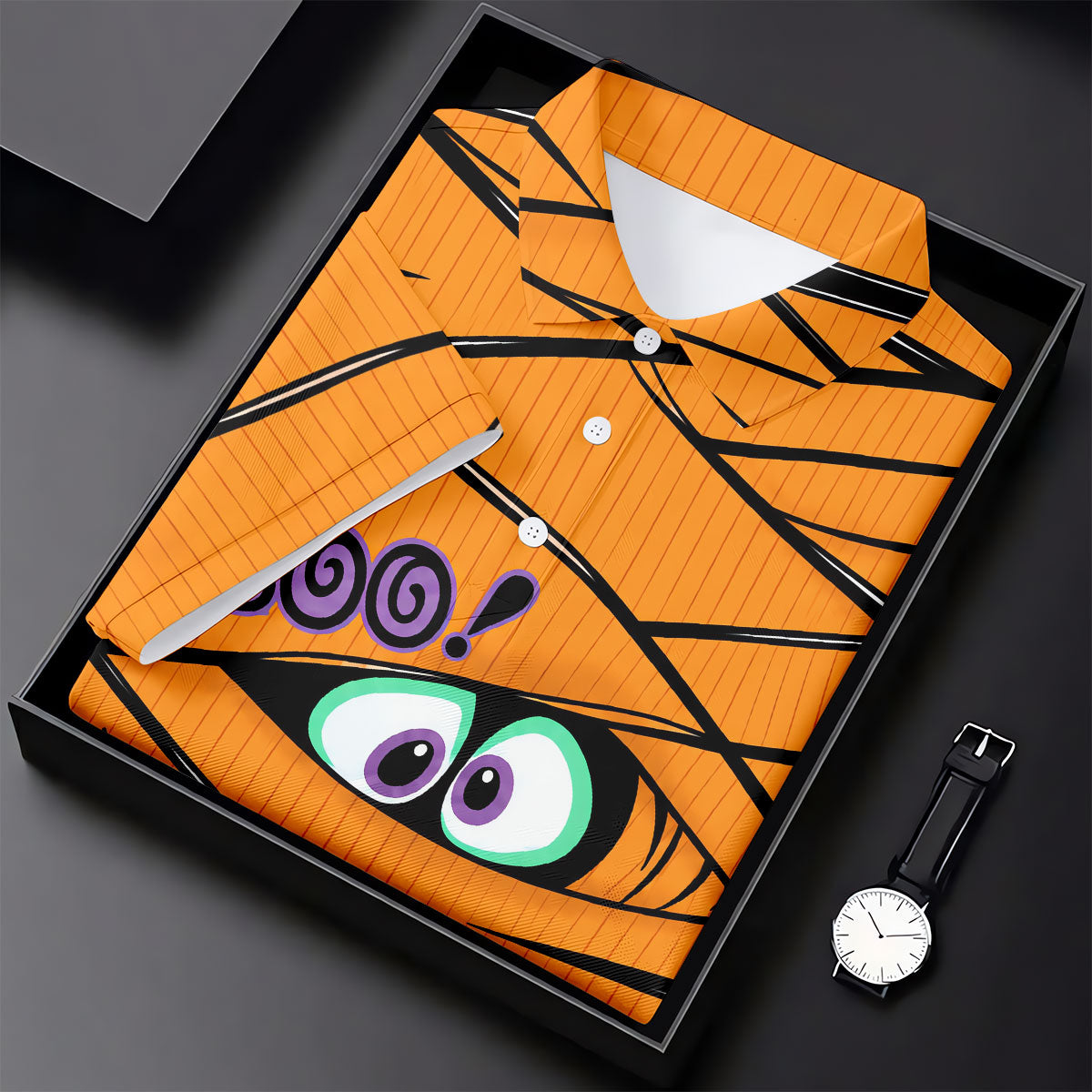 Boo Mummy Halloween Horror Character Polo Shirt, Polo Shirts For Men, Printed Golf Shirts