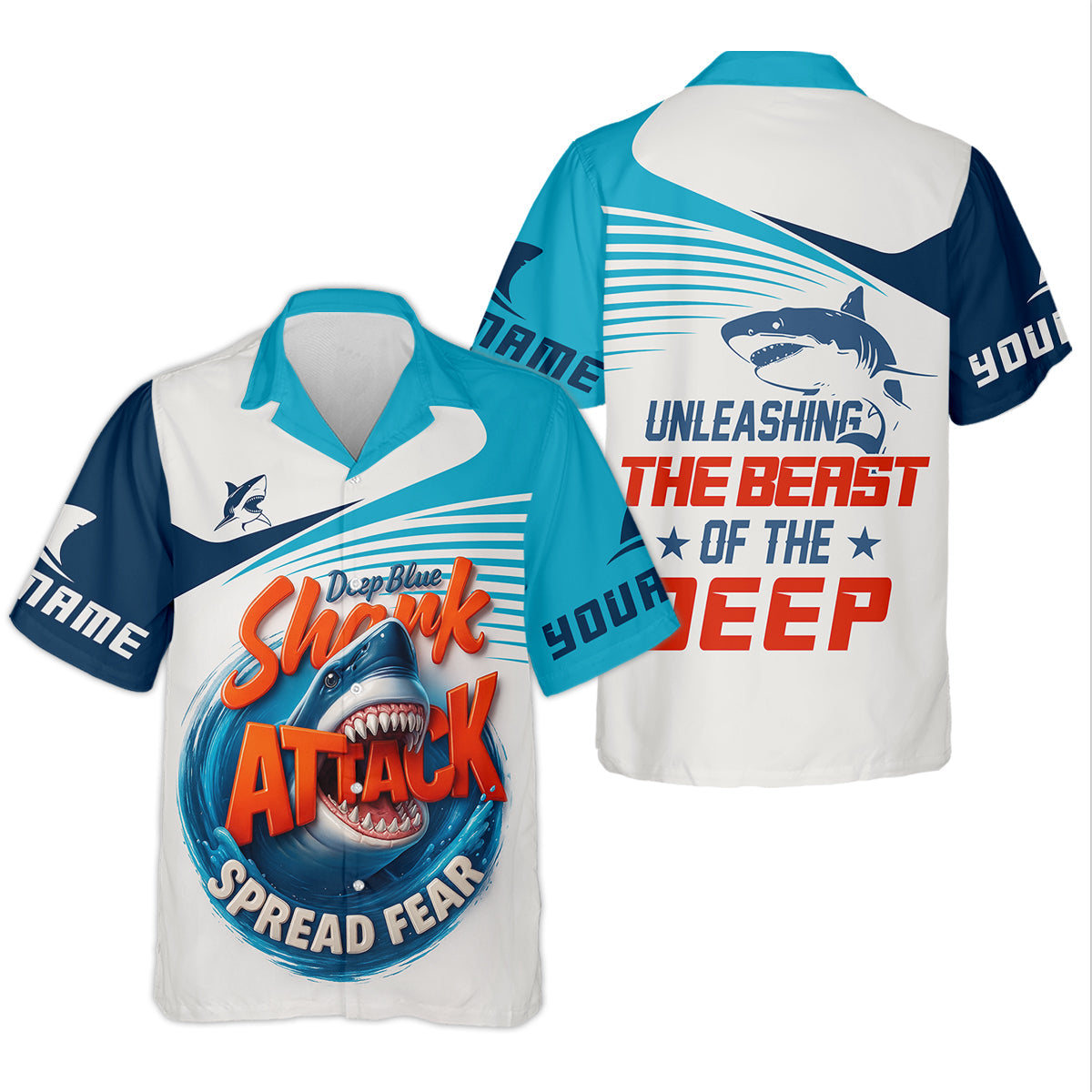Deep Blue Shark Attack, Unleashing The Beast Of The Deep Fishing UPF Shirts, Women Fishing Shirt