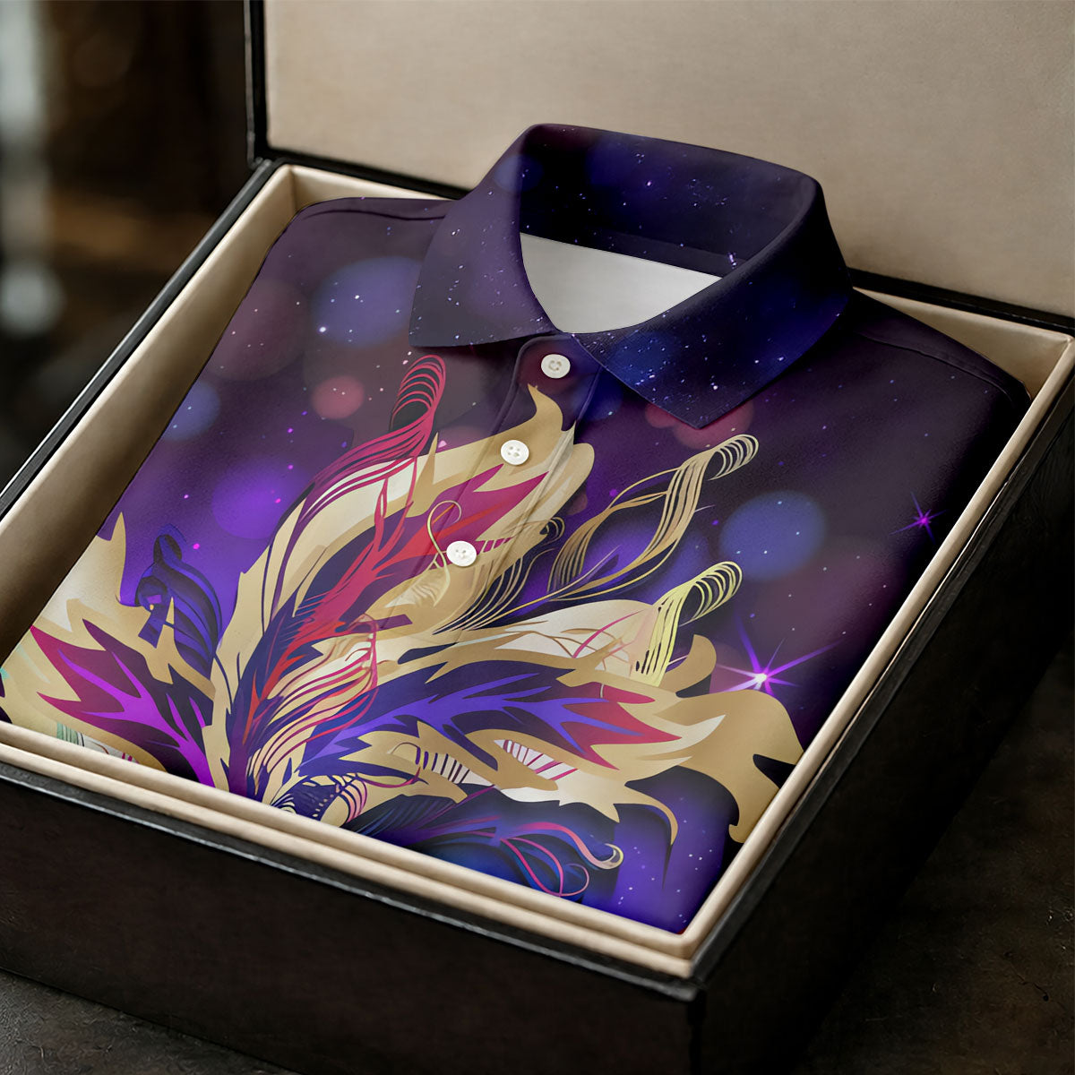 Mardi Gras Mask Feather Ribbon Purple Golf Shirt, Women's Golf Tops, Ladies Golf Shirt