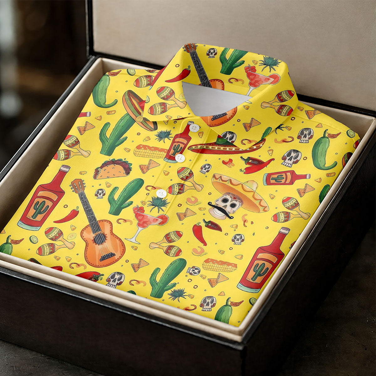 Skulls With Sombreros Funny Cinco De Mayo Fiesta Themed Ladies Golf Tops, Golf Shirt For Women