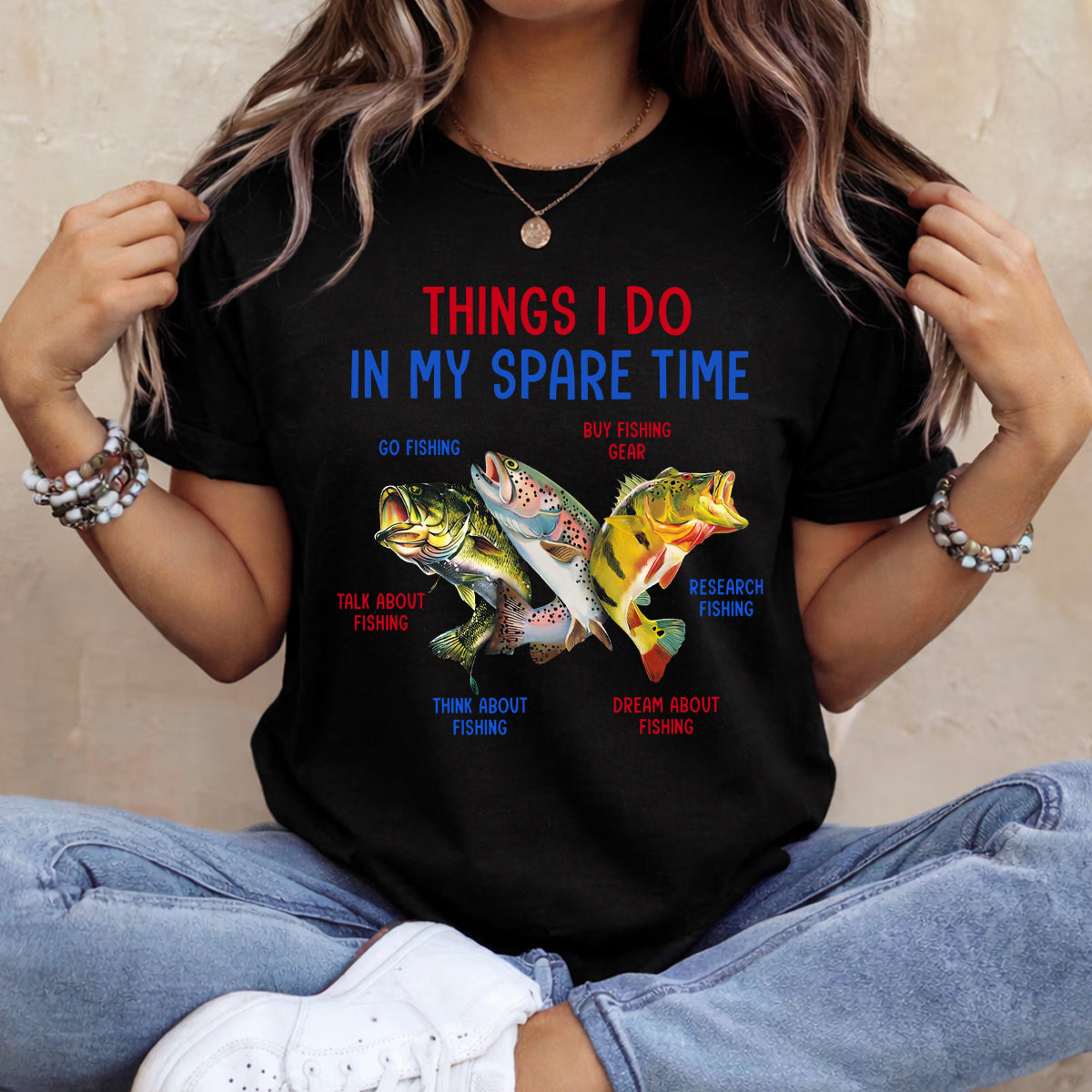Things I Do In My Spare Time Red White Blue Funny Fishing Shirt, Patriotic Fishing Tee Shirts, Fishing Shirts For Men
