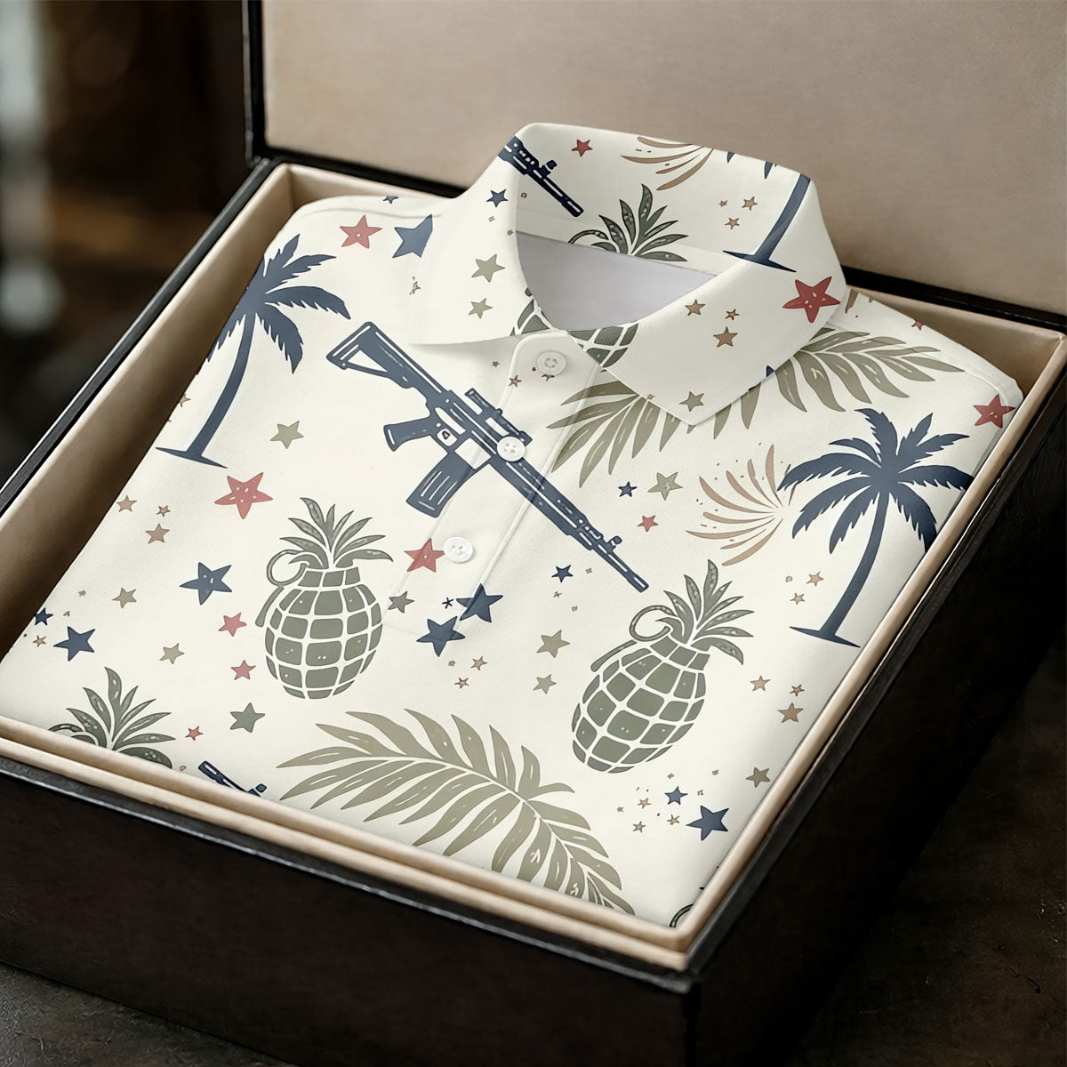 Pineapple Grenade 250 Years Tropical Theme Retro Golf Shirt, Patriotic 4th Of July Polo Shirts For Men