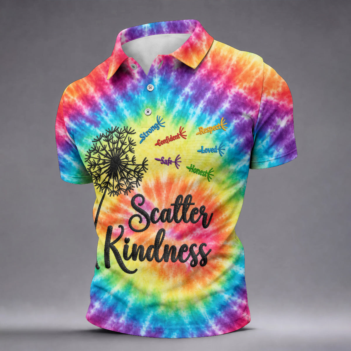 Scatter Kindness Suicide Awareness Polo Shirt, Mens Polo Shirts, Mens Golf Apparel