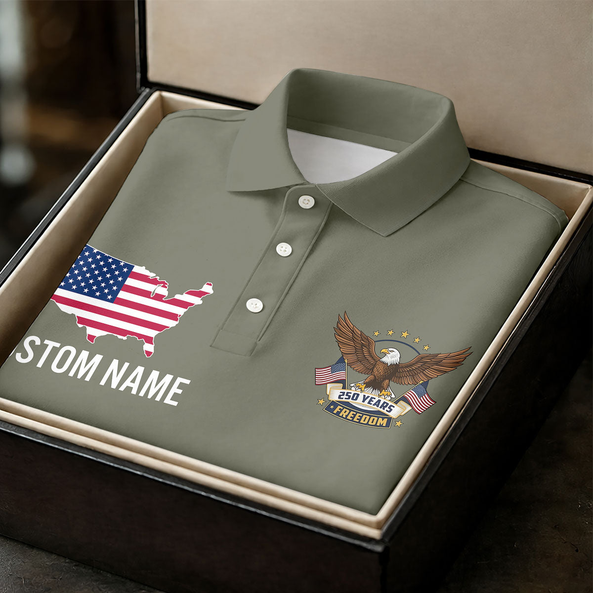 250 Years Freedom Eagle American Flag Camo Golf Shirt, Patriotic 4th Of July Golf Shirt For Women