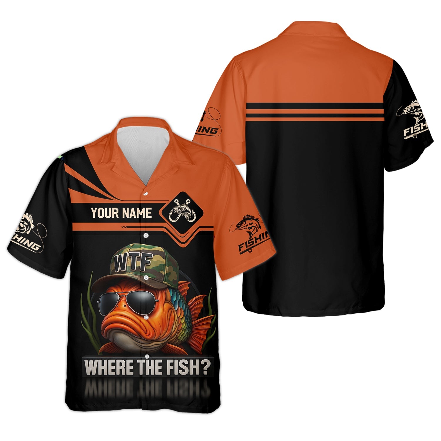 WTF Where The Fish Camo Tournament Fishing Shirts, Funny Fishing Shirt, Women SPF Shirt, Women Fishing Shirt