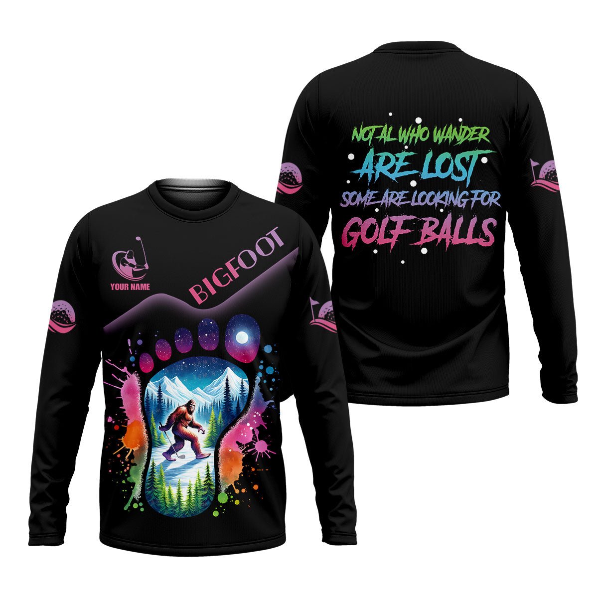 Funny Bigfoot Custom Womens Golf Polo ShirtLadies Golf Shirts, Golfing Apparel, Women Golf Gifts
