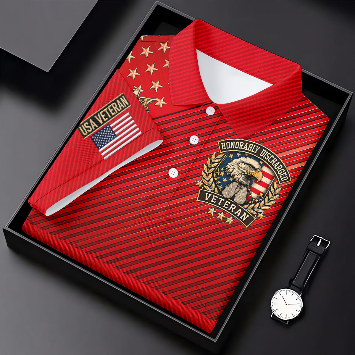 Veterans Day USA Eagle Emblem Polo Shirt, Golf Shirts For Women, Womens Golf Tops