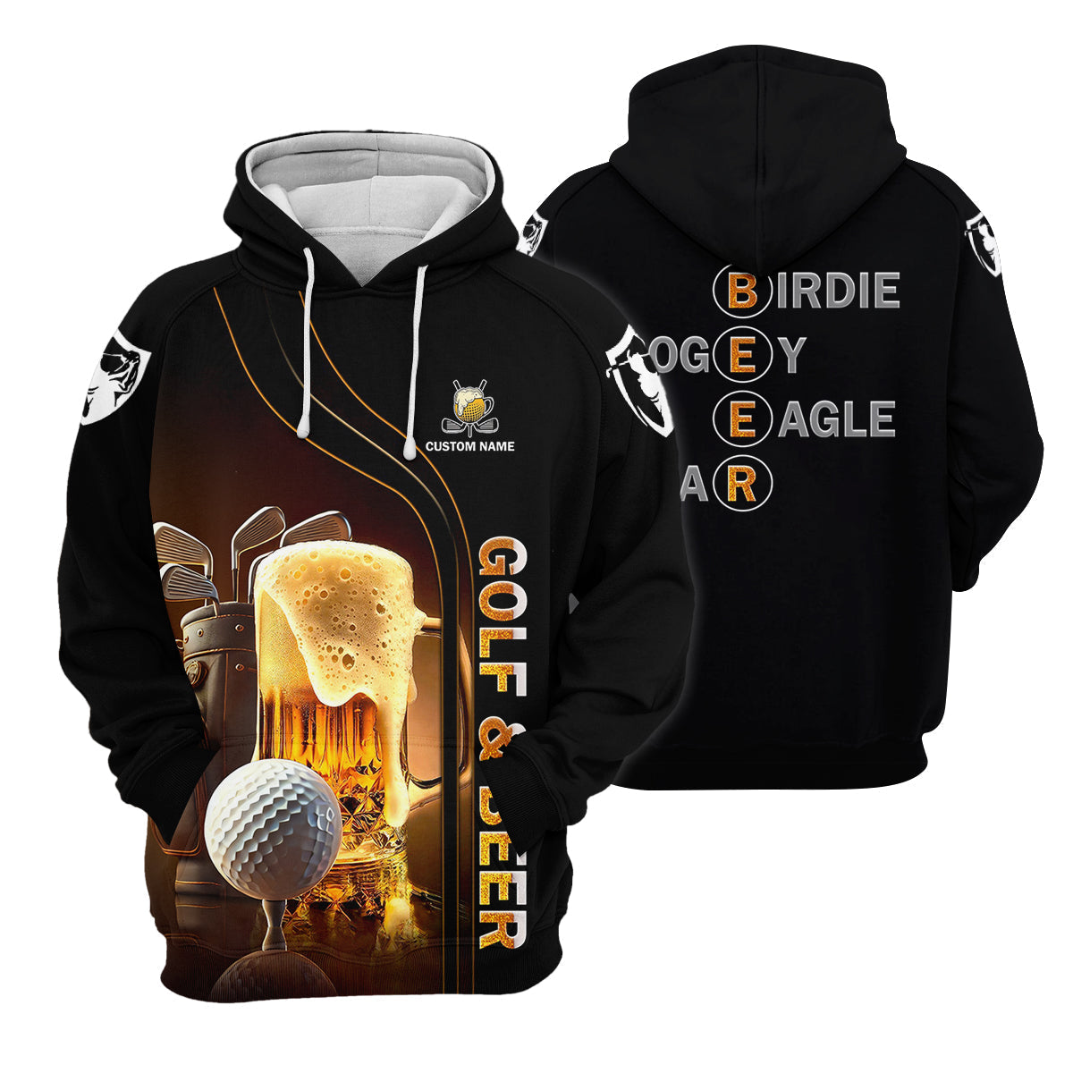 Golf And Beer Custom Women's Funny Graphic Golf Polo ShirtCustom Ladies Golf Shirt