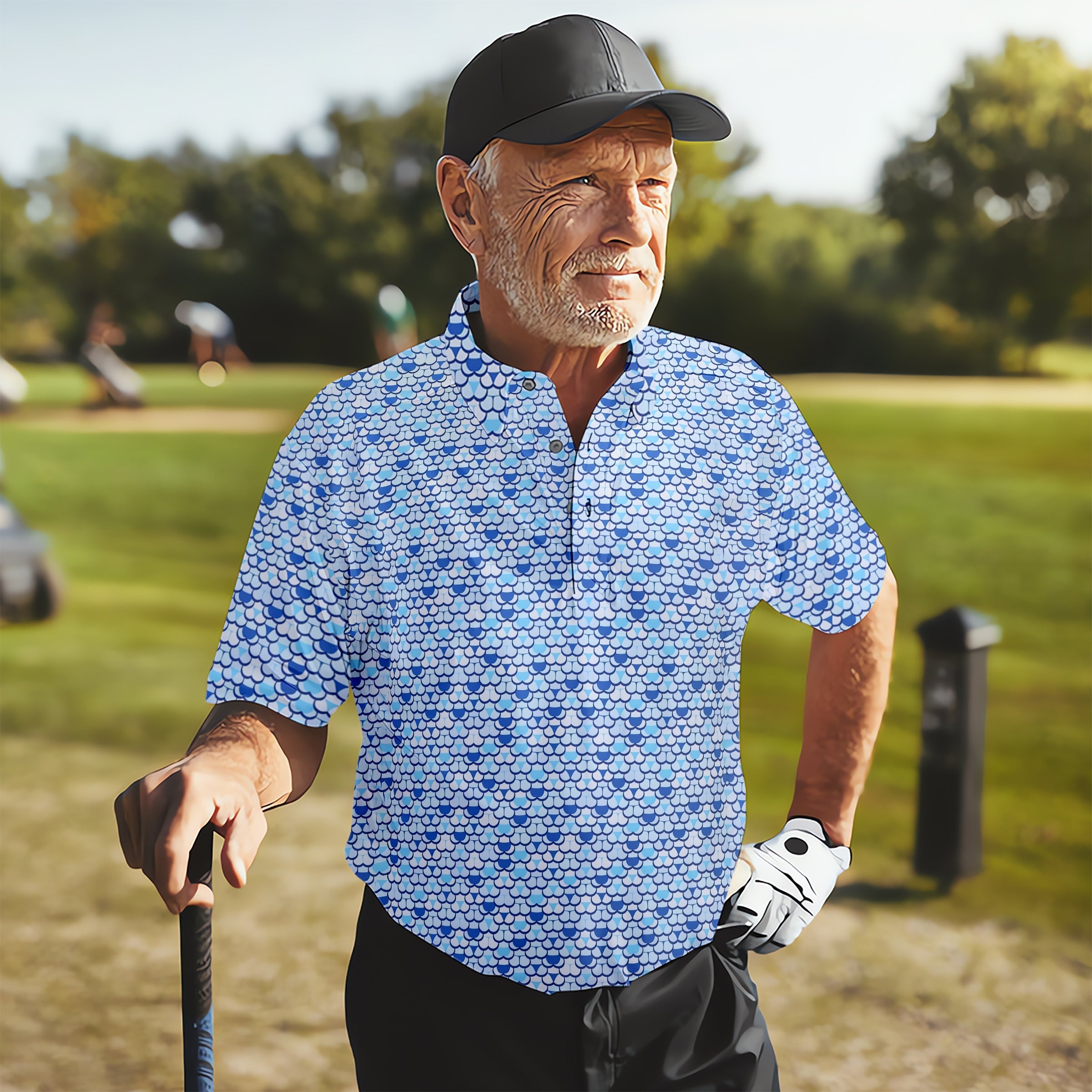 Adult Humor Funny Pattern Golf Polo ShirtDad Golf Gift, Christmas Golf Gift