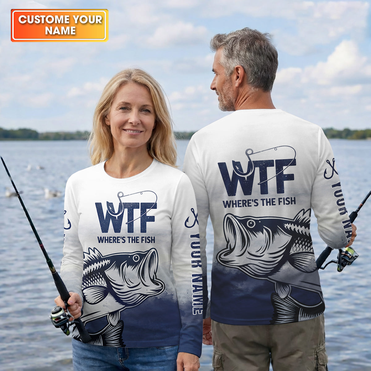 Where's The Fish Funny Fishing Shirt, Funny Quote Fishing UPF Shirts, Fishing Shirts For Men