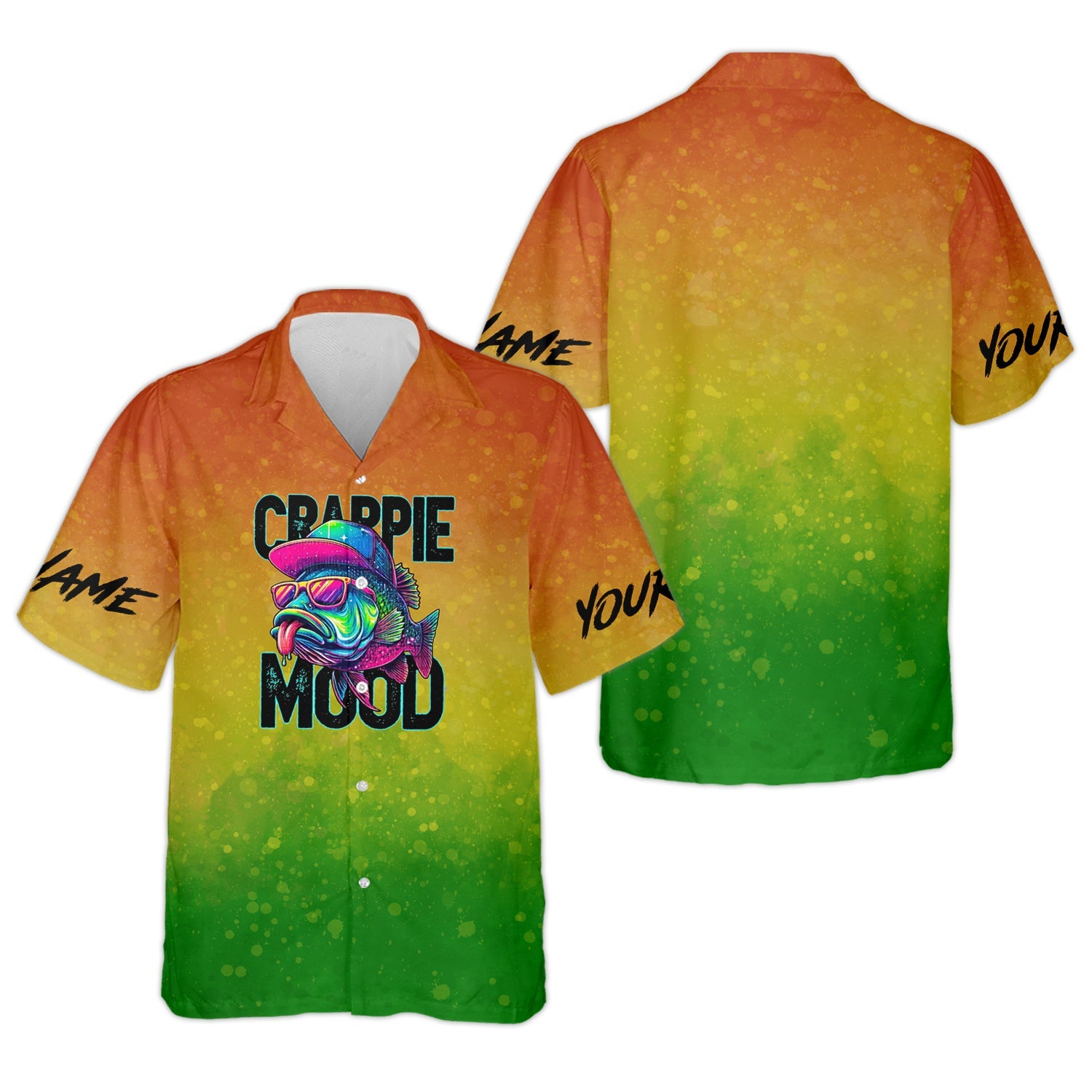 Crappie Mood Green Yellow Orange Fishing UPF Shirts, Funny Fishing Shirt, Gift For Fisherman