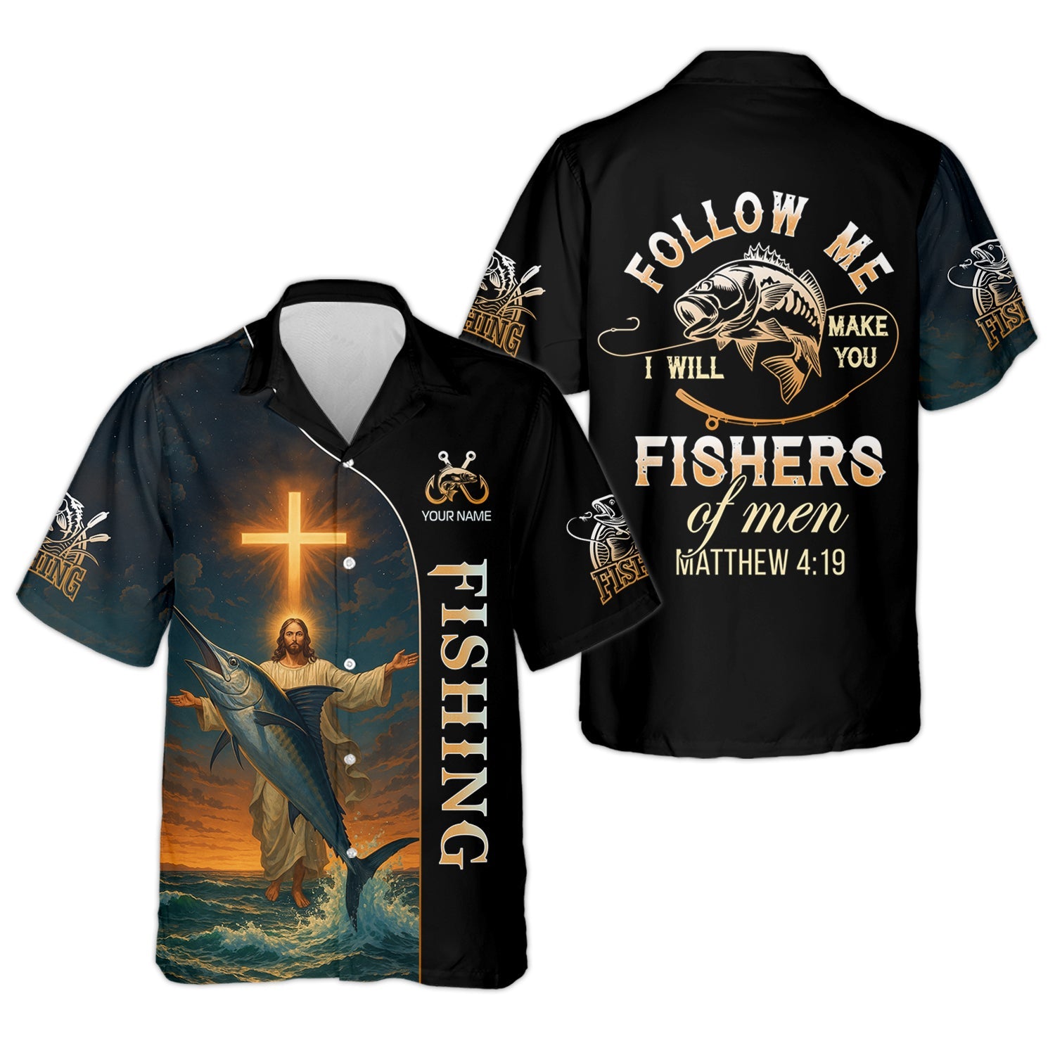 Followe Me And I Will Make You Fishers Of Men, Jesus Fishing Shirt, SPF Shirt For Men, Gift For Fisherman
