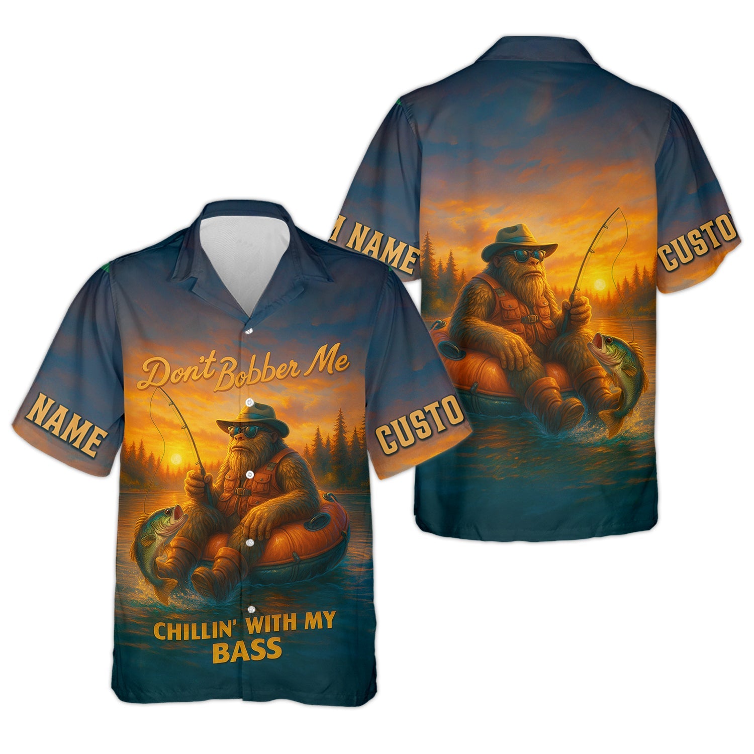 Don't Bobber Me Fishing Shirt, Bigfoot Fishing Shirt, SPF Long Sleeve Shirts, Presents For Fishermen