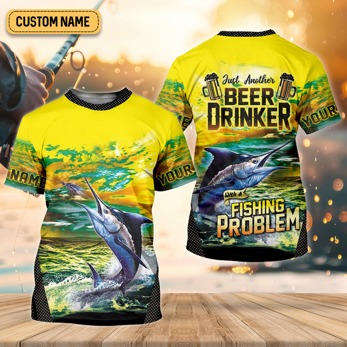 Just Another Beer Drinker With A Fishing Problem Women's Fishing Shirt, UPF Fishing Shirt, Fishing Gifts For Women