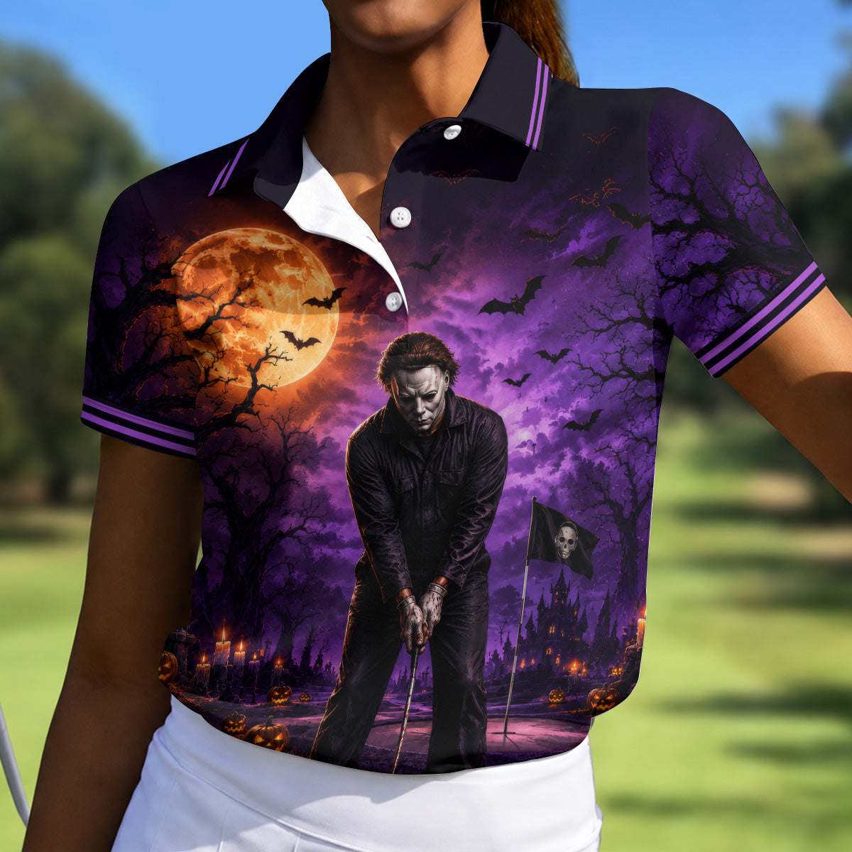You Can't Kill The Bogeyman Halloween Polo Shirt, Printed Golf Shirt, Ladies Golf Tops