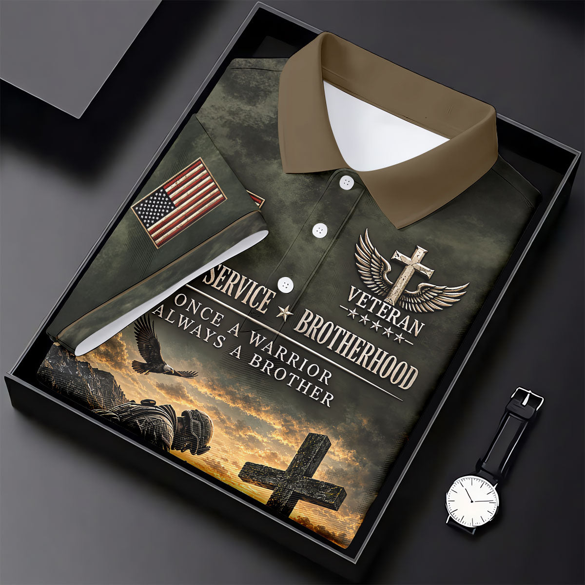 Veterans Day Praying Soldier Cross Polo Shirt, Golf Tops For Women, Ladies Golf Tops