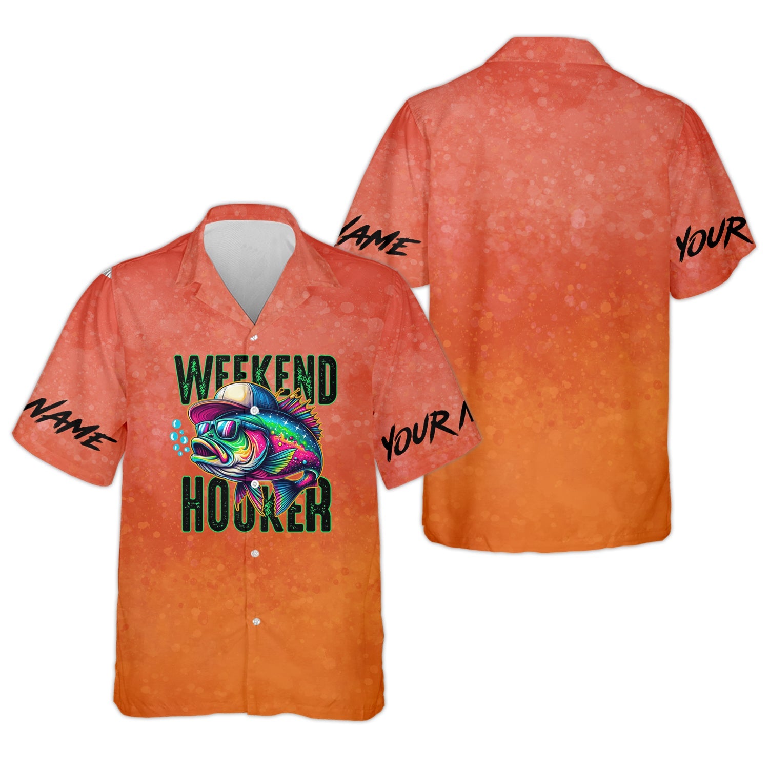 Weekend Hooker Orange Fishing Shirt, Fishing UPF Shirts, Hooded Sun Shirt, Gift For Fisherman
