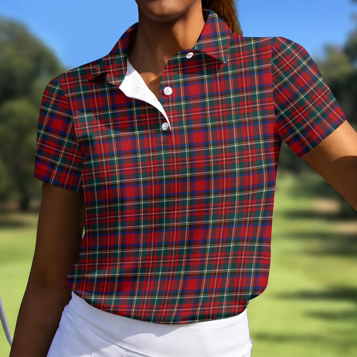 Classic Christmas Festive Golf Polo Shirt, Ladies Golf Shirts, Golf Shirts For Women