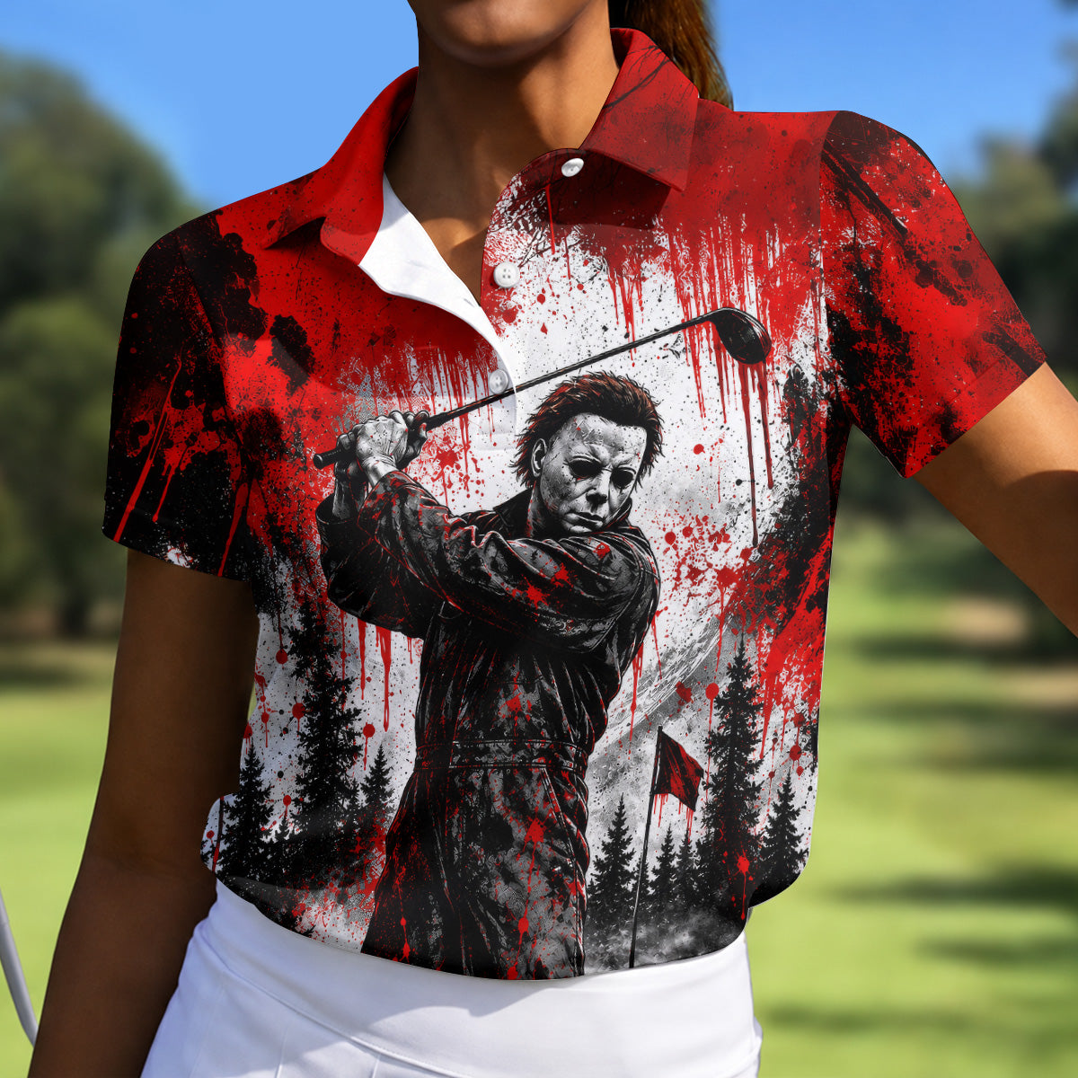 You Can't Kill Bogeyman Halloween Horror Character Polo Shirt, Golf Polo, Womens Golf Tops