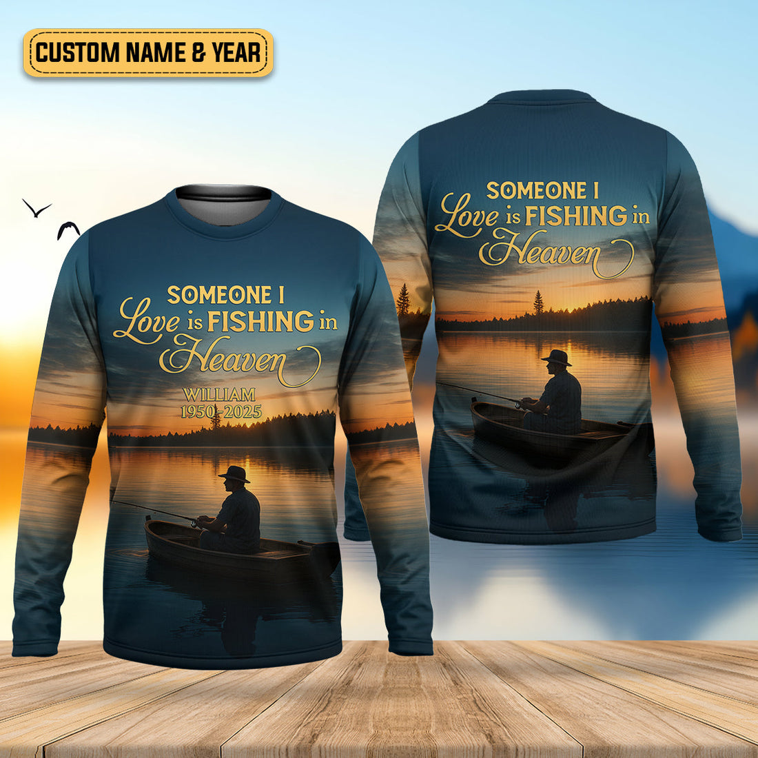 Someone I Love Is Fishing In Heaven Fishing Memorial SPF Shirt For Men, Gift For Fisherman, Men's Fishing Shirt