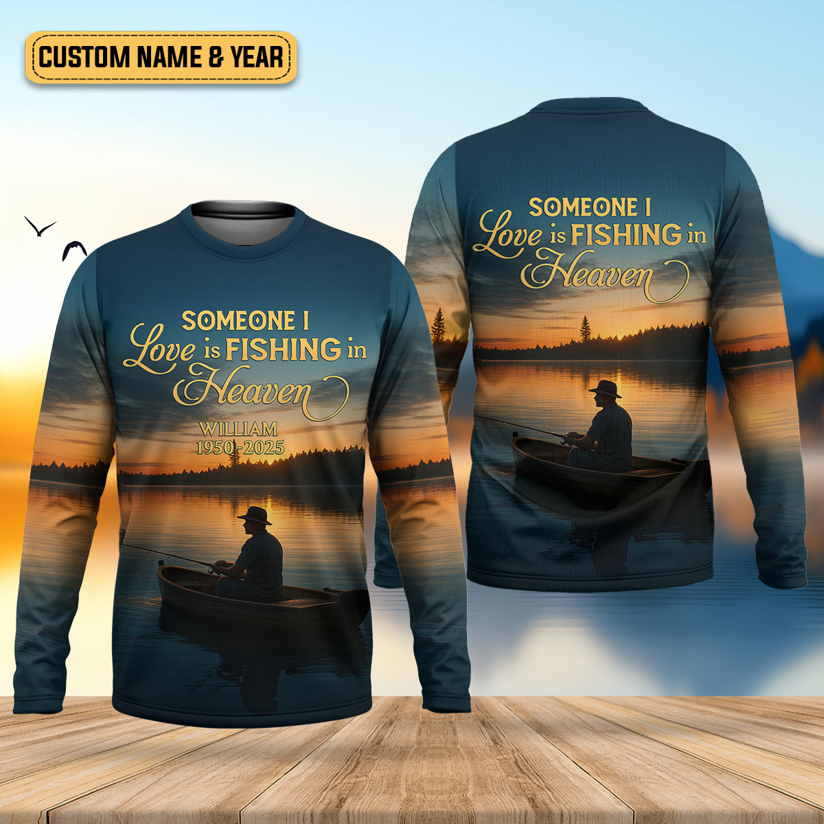 Someone I Love Is Fishing In Heaven Fishing Memorial SPF Shirt For Men, Gift For Fisherman, Men's Fishing Shirt