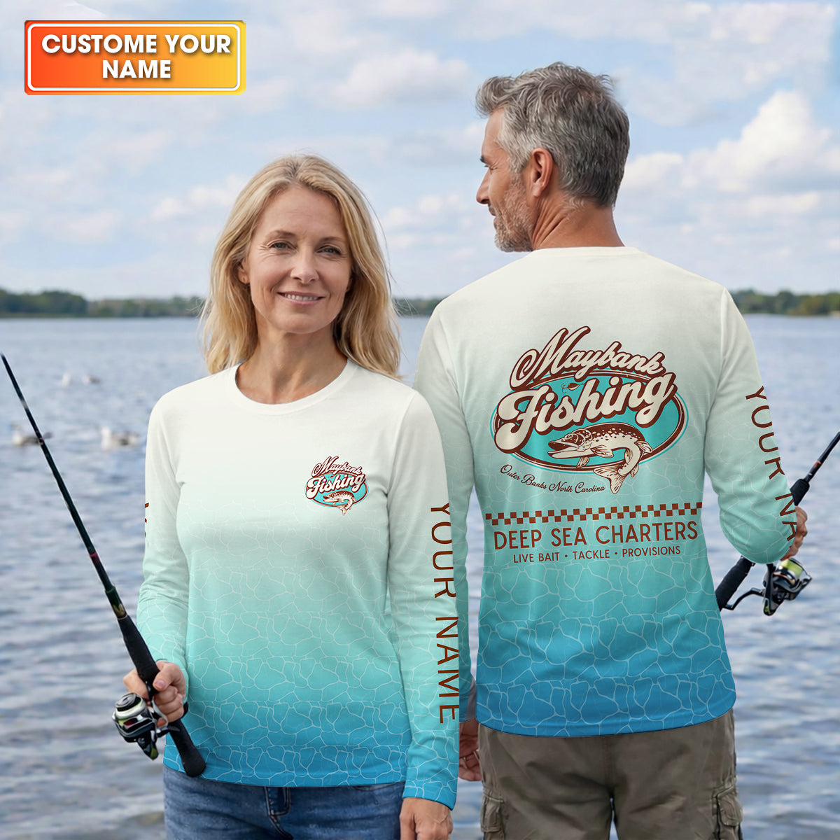 Maybank Fishing Deep Sea Charters Funny Fishing Shirt, Fishing UPF Shirts, Fishing Shirts For Men
