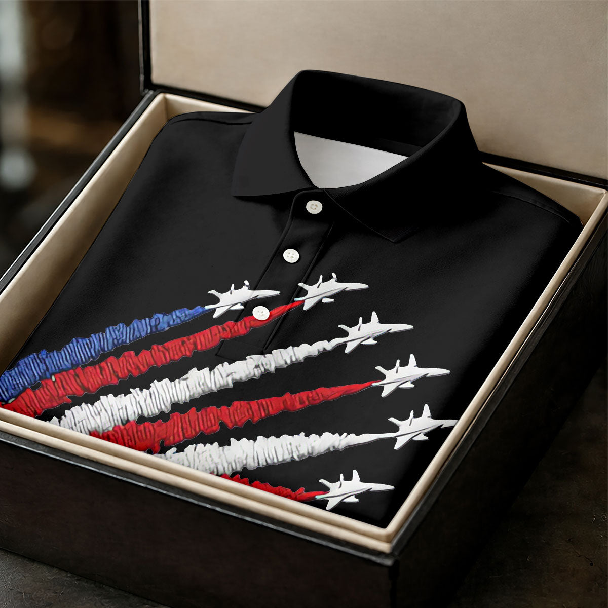 Flying Fighter Jets Faith Cross Patriotic 4th Of July Black Golf Shirt, 250 Years Golf Shirt For Women