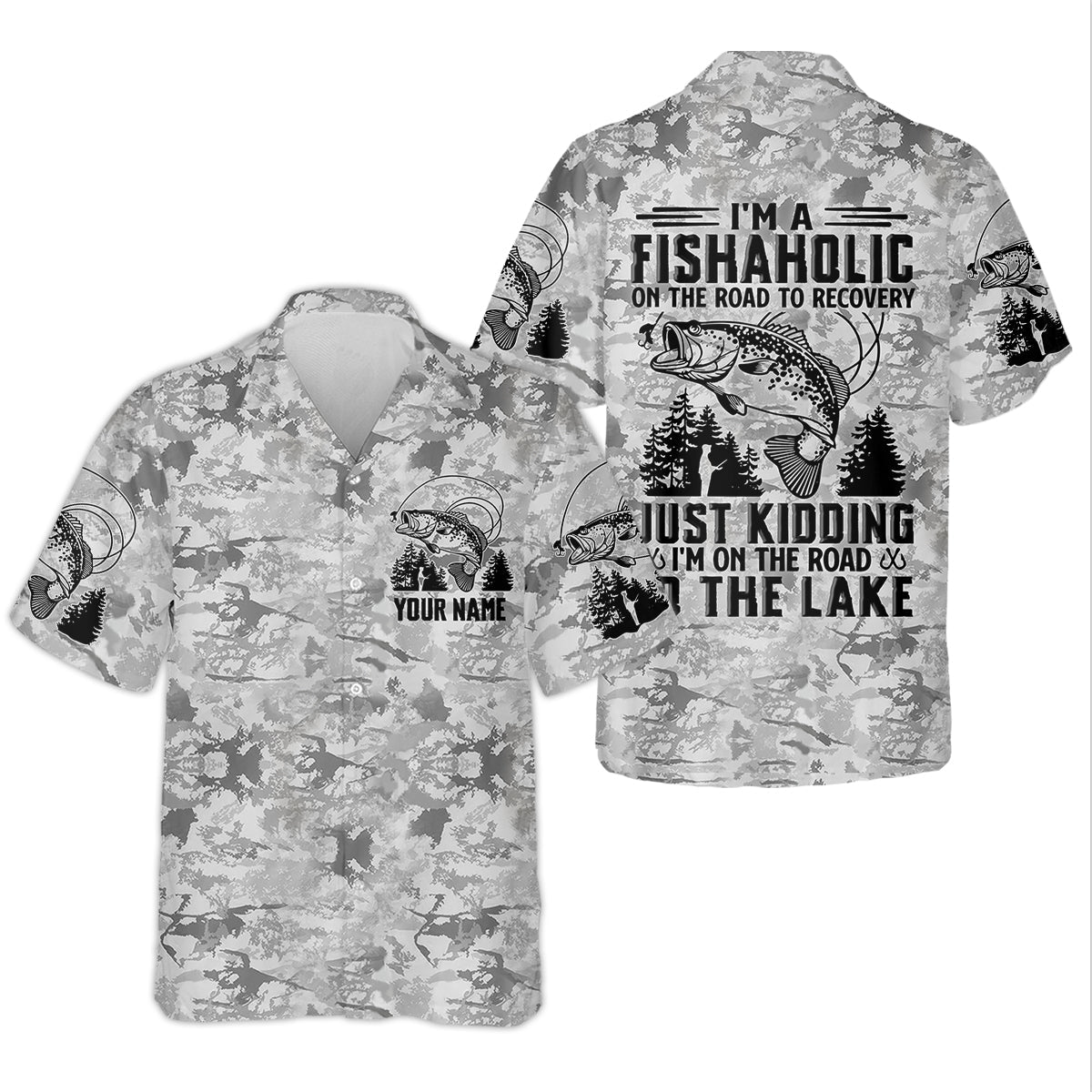 I'm A Fishaholic On The Road To Recovery Fishing UPF Shirts, Fish Shirt Funny, Women Fishing Shirt