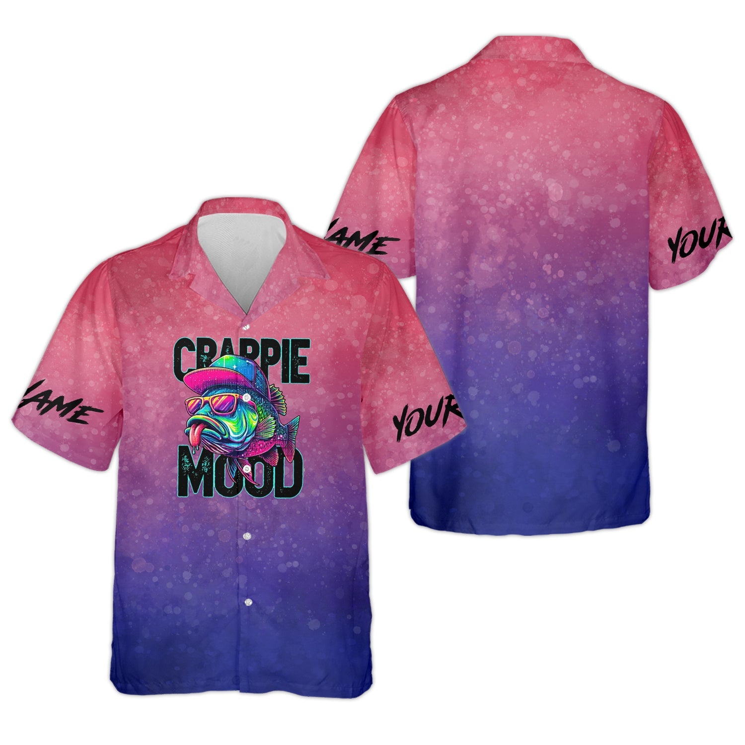Crappie Mood Pink Purple Neon Fishing UPF Shirts, Funny Fishing Shirt, Gift For Fisherman